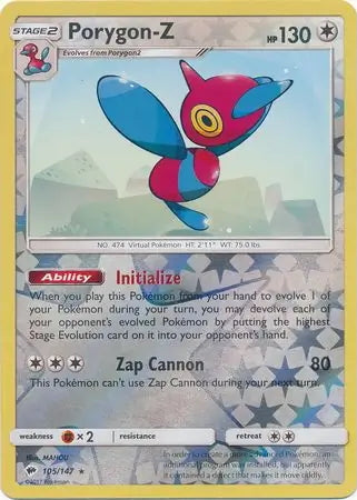 Burning Shadows Porygon-Z #105/147 reverse holo